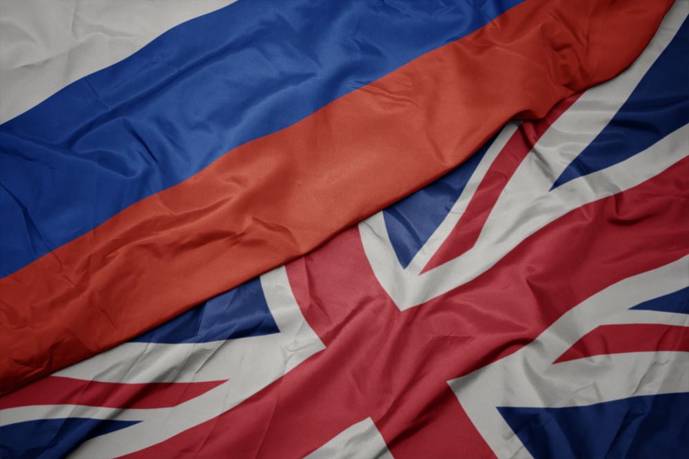 Russia and UK flags