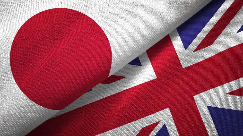 Japan and UK flags