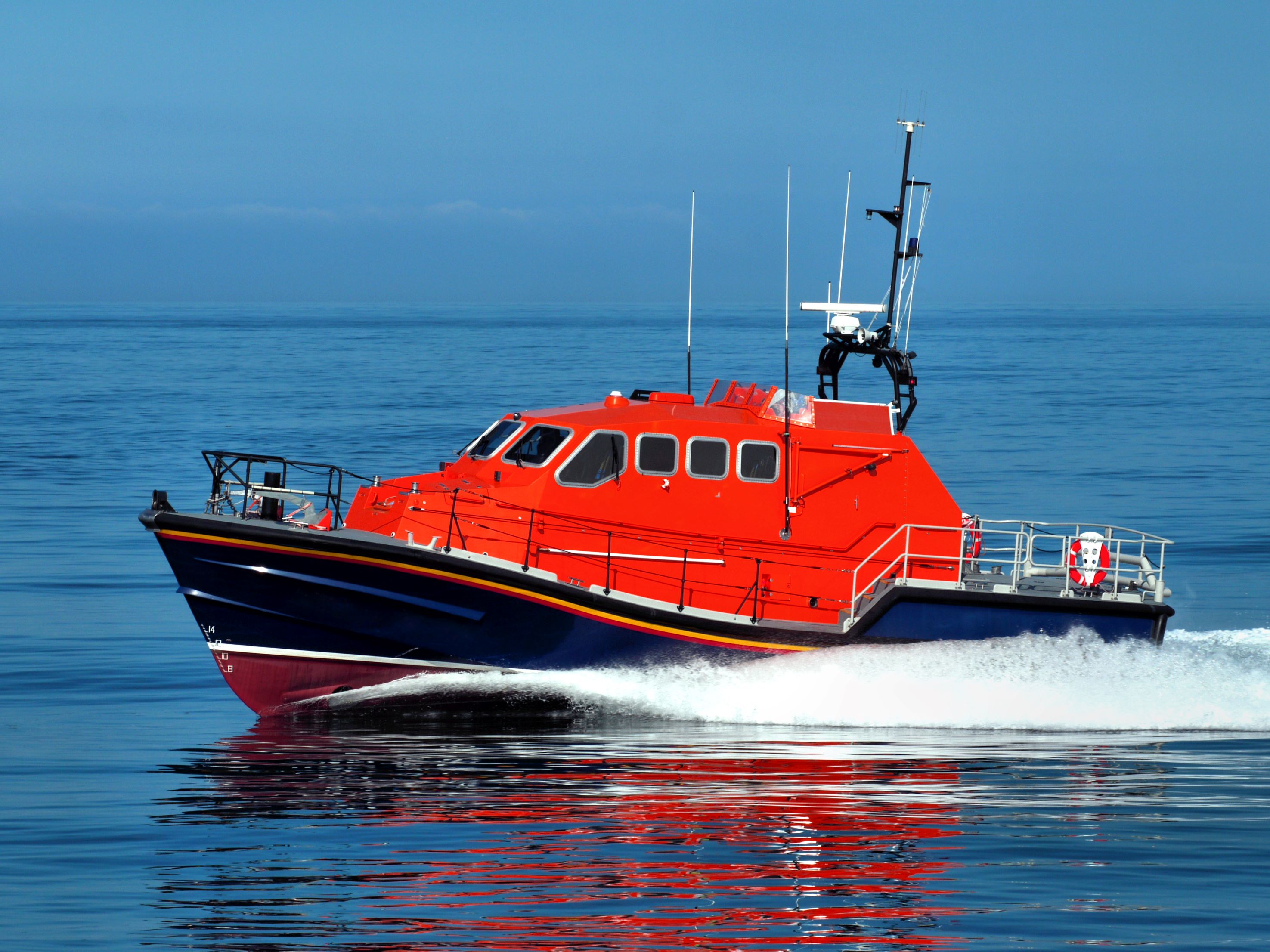 Search and rescue boat on the sea